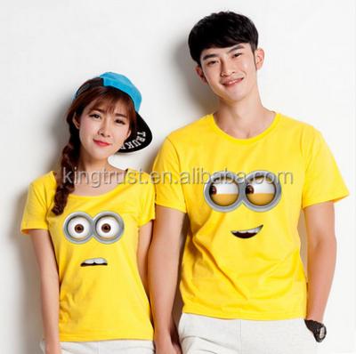 China Anti-pilling New Design Cotton T-shirts With Cartoon Printing For Couples Lovely Love Cute Couples T-shirt for sale