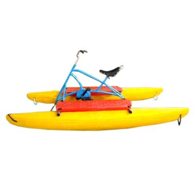 China Water PE Plastic Material Water Bike Water Pedal Bike Floating Boat For Sea for sale