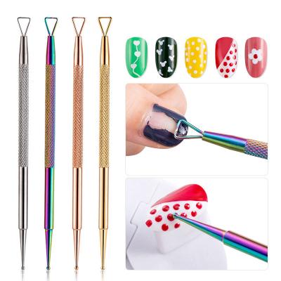 China Nail Polish Removal FOCSTAR 2021 Beauty Care Personal Double Sided Nail Dotting Pen Cuticle Gel Polish Remover (BTB046) for sale