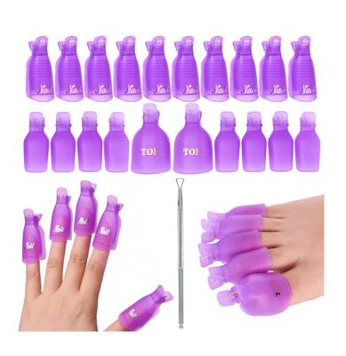 China FOCSTAR Reusable Acrylic Finger Nail Toe Nail Art Soak Off UV Gel Armor Remover Removal Polish Clip Cap (BTB012) for sale