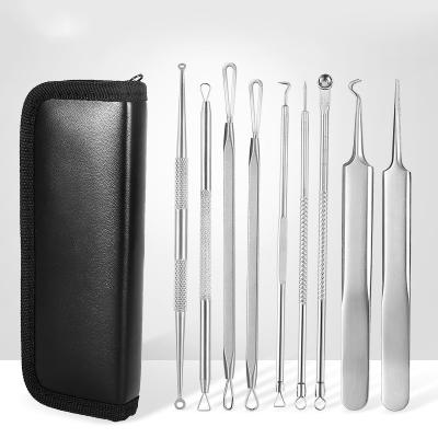 China Acne Treatment FOCSTAR 9pcs Whitehead Blackhead Acne Remover Set Comedone Pimple Extractor Tool Kit (BTE017) for sale