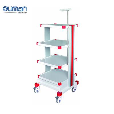 China Mobile System Four Shelf ENT Lathe Surgery Trolley With Wheels for sale