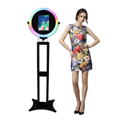 China Hot Sale Festival Compact Size Ipad Booth With Ring Light Simple Design Ipad Photo Booth Floor Standing for sale