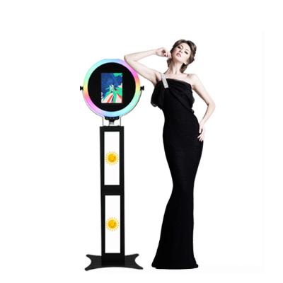 China 2022 Festival Hot Sale Compact Size Ipad Booth With Ring Light Simple Design Ipad Photo Booth Floor Standing for sale