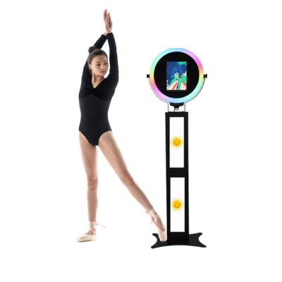 China Hot Sale Festival Compact Size Ipad Booth With Ring Light Simple Design Ipad Photo Booth Floor Standing for sale