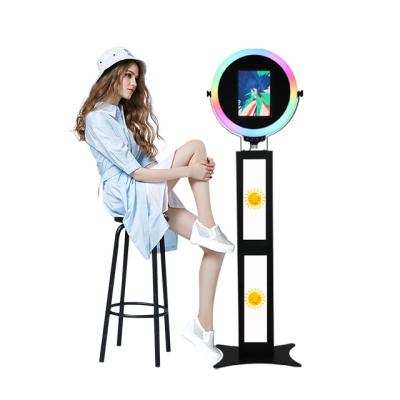 China 2022 festival compact size Ipad booth with ring light simple design ipad photo booth floor standing for sale