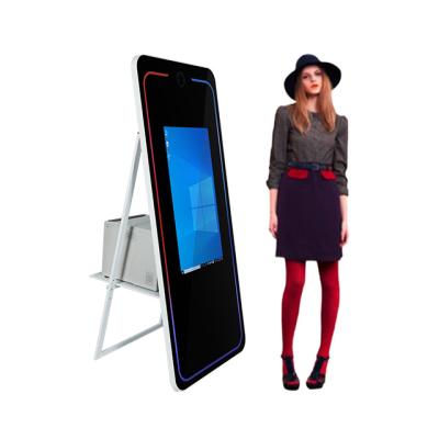 China SDK 2022 Newly Selfie Station Wedding Booth Mirror Social Booths with 8G i5 Computer, 22in TV Touch Screen, RGB LED Photo Magic Booth for sale