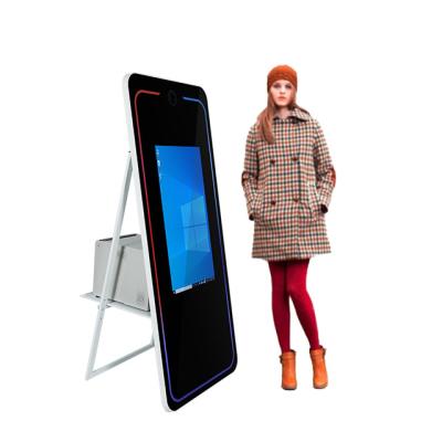 China Newest SDK 2022 magic mirror photo booth led frame screen case carry mirror selfie photo booth mirror photo booth with printer for sale