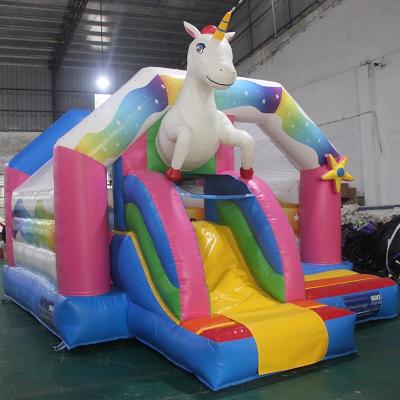 China PVC House Use Oxford Cloth Inflatable Bounce House Kids Jump Castle Slide With Blower for sale