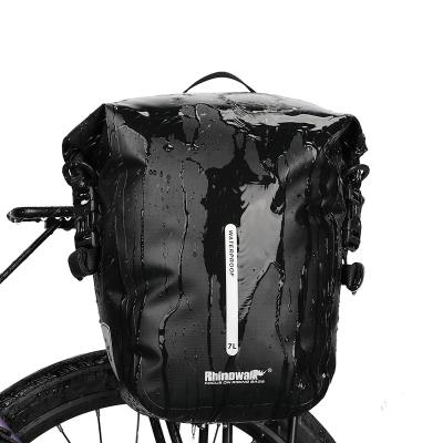 China 100% Bicycle Pannier Bag Factory 7L Cargo Bag Factory Tarpaulin Waterproof High Quality Waterproof Bicycle Pannier Rear Bag Rhinowalk Spoke Storage Bag for sale