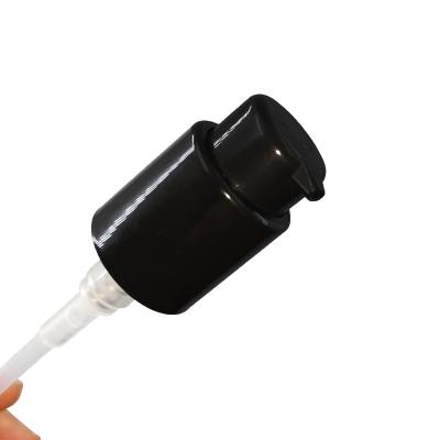 China 24/410 black color non refillable long plastic nozzle dispenser lotion pump treatment cream pump plastic powder pump for plastic bottle for sale