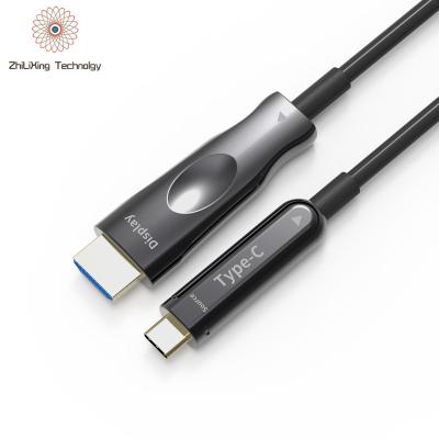 China 4k fiber optic cable 4k male car type C to male high speed usb c HDMI 3m 5m 10m 20m 30m 60m to HDMI aoc for TV audio play for sale