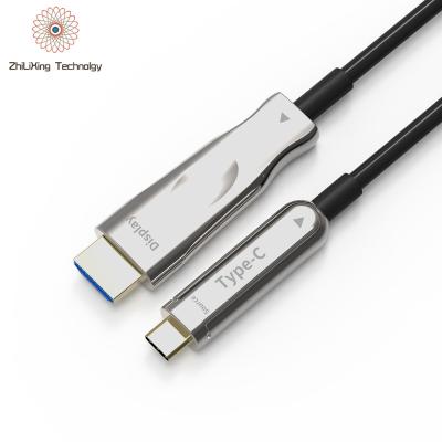 China Car Type C to HDMI 2.0 Male to Male High Speed ​​Fiber Optic Cable 4k usb c 3m 5m 10m 20m 30m 60m Fiber to HDMI AOC for TV Audio Game for sale