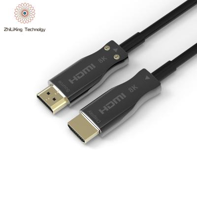 China Car Factory Hot Sale HDMI Cables 8K V2.1 High Fidelity Fiber Cable 8K 60Hz 4K 120Hz 3D HDR 48Gbps Active HDCP HDMI 2.1 Cables 5m Up 100m for sale