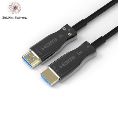 China Car Fiber Optic AOC HDMI Cable 4k 120hz 8k 60Hz 48Gbps 4K 120HZ HDCP 2.2 HDR Ultra Thin Support Custom Length for sale