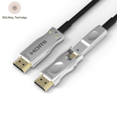 China Car Active Optica Fiber Optic Micro HDMI Cable 5M 10m 20M 50M 100M A To D AOC HDMI Cable For Tube Installation for sale