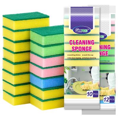 China Viable Multicolor Kitchen Sponge Decontamination Powerful Cleaning Cloth Solve Kitchen Problem Effect Wash Double Side Dish Double for sale