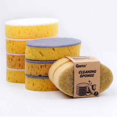 China Honeycomb Viable Sponge Hemp Sisal Design Sisal Plant Fiber Cleaning Cloth Double Sided Scouring Pad for sale