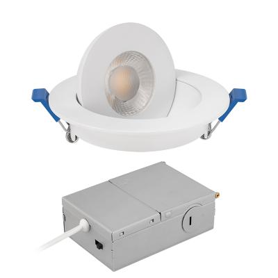 China Modern ETL certification new 8W 120VAC LED snaptrim floating gimbal recessed downlight 3.5inch with juction box IC rated for sale