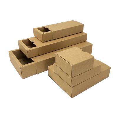 China Wholesale Custom Recyclable Eco Friendly Paper Packaging Brown Cardboard Drawer Gift Boxes Ambient Printing Package Box for sale