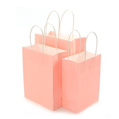 China Recyclable Custom Printed Logo Making Recyclable Kraft Paper Gift Bags With Handle for sale