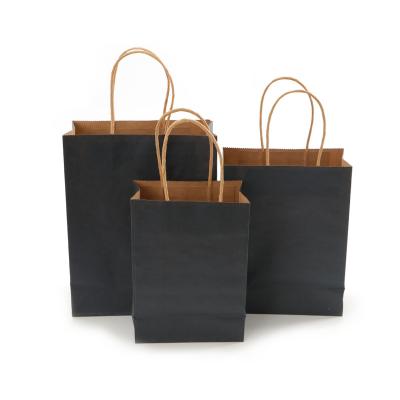 China Recyclable Customized Paper Bag With Logo Kraft Paper Bags For Clothes Perfume Black Cheap Paper Bag for sale