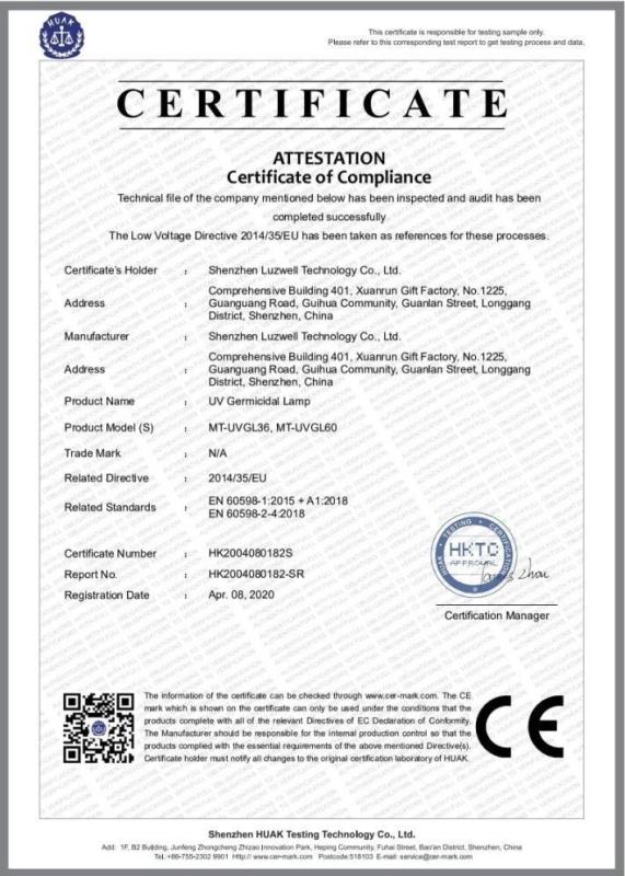 CE - Shenzhen Luzwell Technology Co., Ltd.