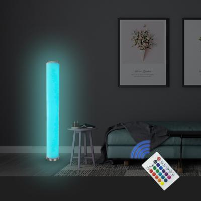 China 10 watt 103.5cm height 13cm width modern floor lamp with remote control living room bedroom RGB modern luxury floor lamp for sale