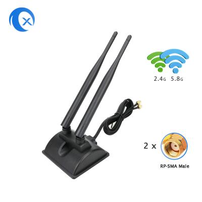 中国 6dBi WiFi アンテナ RP-SMA メスコネクタ 2.4GHz 5GHz デュアルバンド マグネットベース PCI-E WiFi 無線ルーター 販売のため