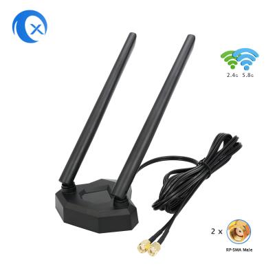 Cina base magnetica dell'antenna a due bande di 2.4GHz 5GHz per il router senza fili della scheda di rete di PCI-E WiFi in vendita