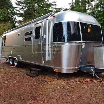 China High Intensity Custom Aluminum Caravan Size Motorhome Off Road Travel Trailer Airflow Mobile Camper for sale