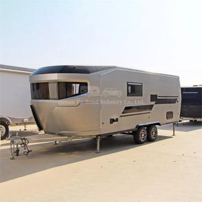 China High Intensity Large Size Motorhome Aluminum Airstream Fully Furnished Camper RV Caravan Trailer Australian Luxury Travel for sale