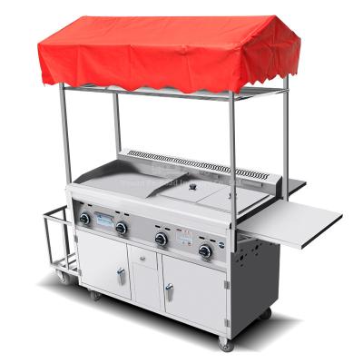 China Movable Snack Hot Dog Push Cart Kiosk Snack Vending Cart Taco Ice Cream Food Trucks Trailers For Sale for sale