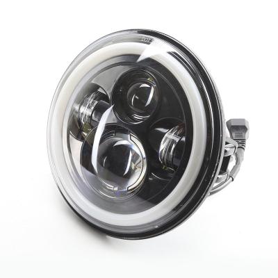 China PC+Aluminum Shepherd Headlights 7 Inch Headlights Led 40W Driving Fog Lamp Round Led Angel Eye Motorcycle Fog Light for sale