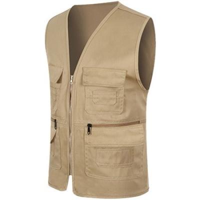 China Men's Pocket Travel Fishing Photography Vest Cargo Vest Outdoor Coat Acid Resistant for sale