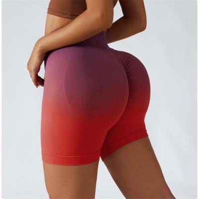 China Women's Breathable High Waist Progressive Seamless Yoga Shorts Tight Sport Shorts Stretch Hip Fitness Lifting Pants for sale