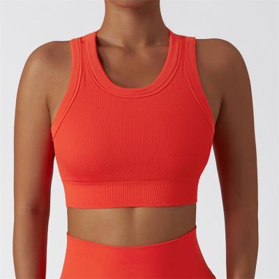 China QUICK DRY Custom Yoga Workout Sleeveless Fitness Crop Tops Women Sports Gym Crop Ribbed Breathable Tank Tops for sale