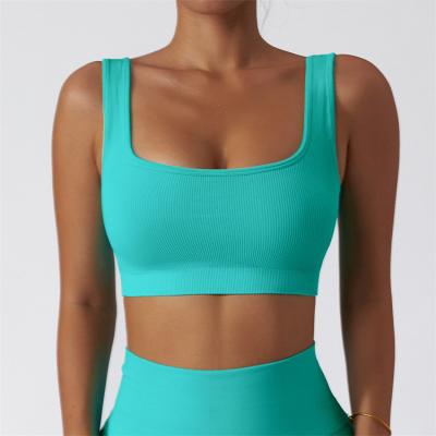 China Wholesale Breathable Women Low Neck Square High Intensity High Waist Tank Tops Sports Yoga Bra for sale