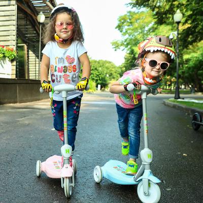 China Child 10 Years Experience OEM Wholesale Fashion Toy Children Electric Kick Three 3 Wheels Children Scooter for sale