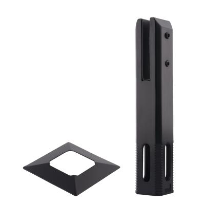 China Matte Black Square Core Drilled Adjustable Glass Brooch for sale