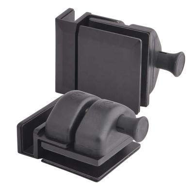 China Easy Installation Black Coated Glass To Glass Latch Internal Swing for sale