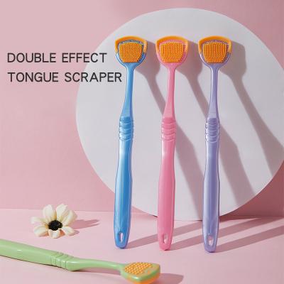 China Hot Selling Silica Gel Oral Cleaning Soft Brush For Tongue Surface Cleaning Oral Cleaning Brush For Tongue Cleaning Scraping Appliance for sale