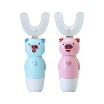 China Teeth Cleaning 360 U Shaped Cartoon Children's Electric Toothbrush Battery Operated Toothbrush for sale