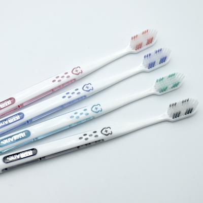 China Cheap Price PP Plastic Manufacturer Custom Stiffeners Home Material Oral Care PP Adult Plastic Toothbrush With Logo for sale