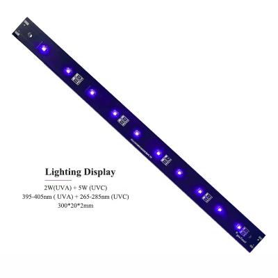 China INGAN 300*20mm 12V 5W 10W LED UV-C 265nm Ultraviolet 270nm 280nm Module for sale