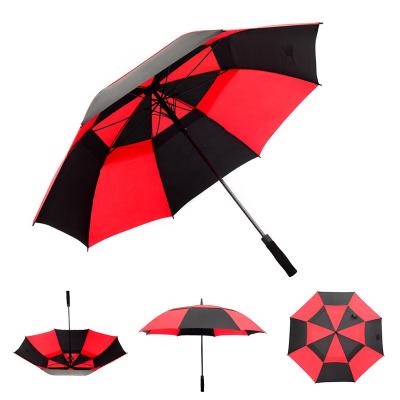 China Custom Logo Print Minimalist Best Disc 30 Inch Double Layer Promotional Golf Umbrella High Quality Auto Windproof Canopy Advertising for sale