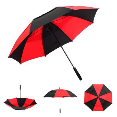 China 30 Inch Minimalist High Quality Extra Long Oversized Canopy Double Vented Waterproof Windproof Golf Auto Open Umbrella For Family Size for sale