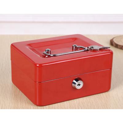 China Supermarket quality product black red blue lock steel cash box metal cash box scope of use for sale