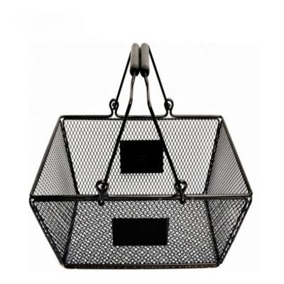 China Supermarket Hot Products Black Use Supermarket Silver Metal Shopping Basket Scope for sale