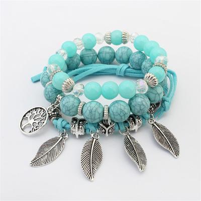 China CLASSIC promotional hand ornament tree leaf bracelet charm swan bracelet beads bracelet for women for sale